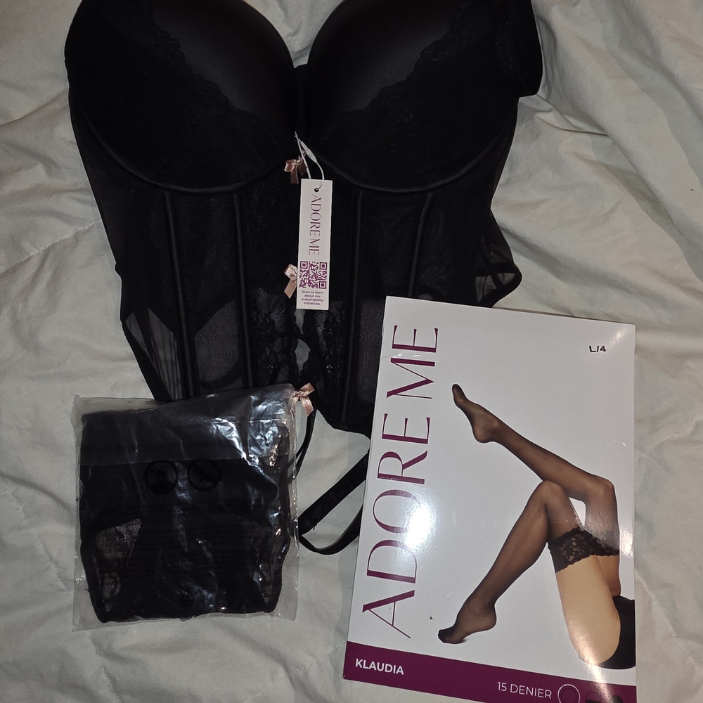 Adore Me Black Lingerie Set